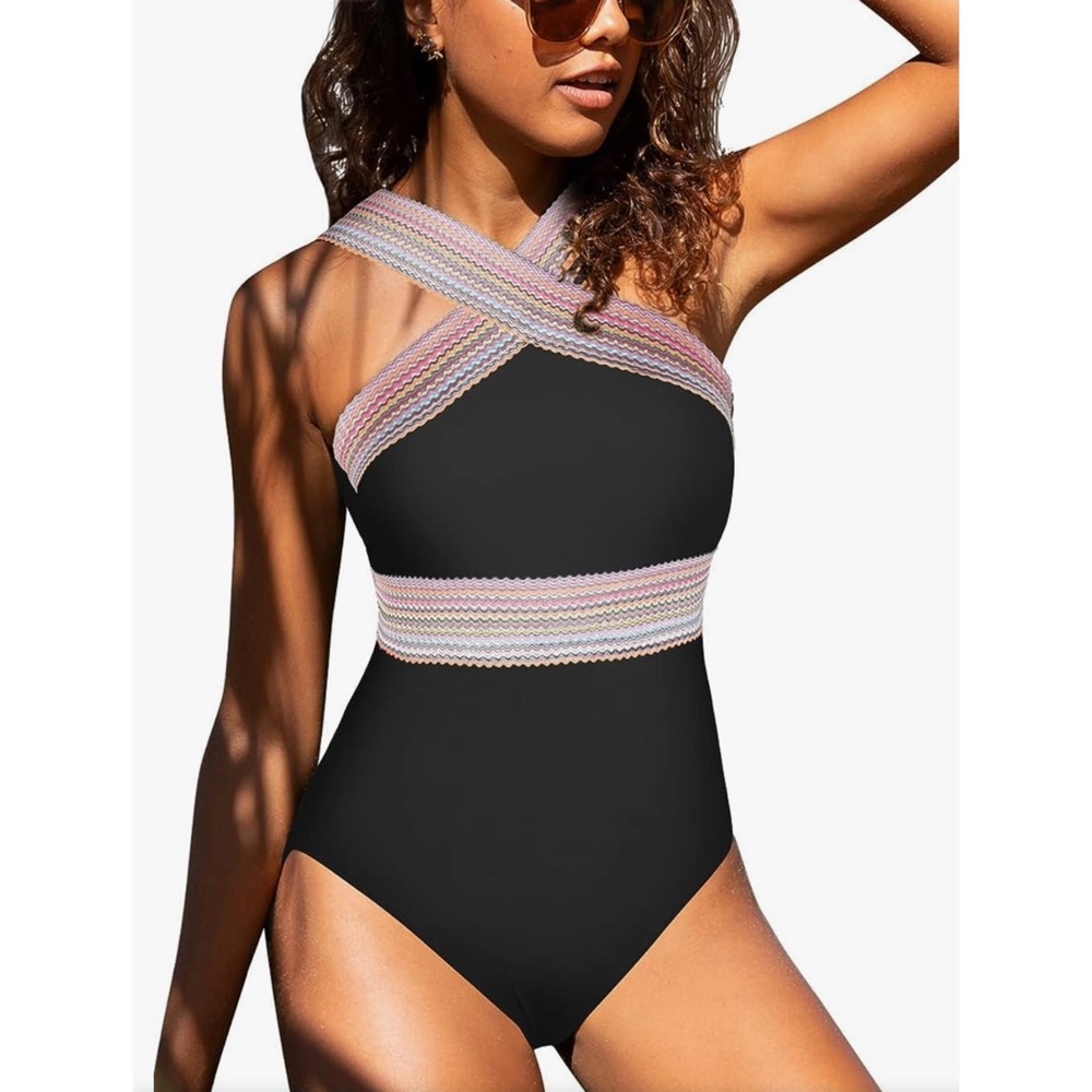 Hilor Asymmetric Cross-Strap Swimsuit. Nearly new, worn once. Size L